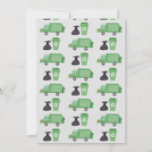 Invitation Green Garbage Truck Recycle Boy Photo Anniversaire (Dos)