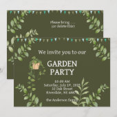 Invitation Green Garten Party (Devant / Derrière)