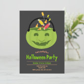 Invitation Green Ghoul Pail Candy La fête d'Halloween de l'en (Debout devant)