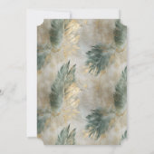 Invitation Green Glam Chic Gold Tropical Feuilles Fête des ma (Dos)