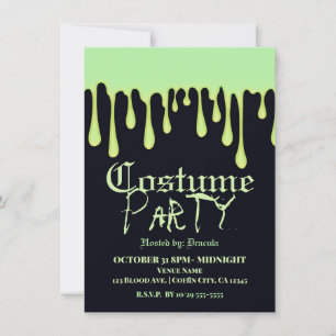 Invitation Green Glow Driving Halloween Costume Party