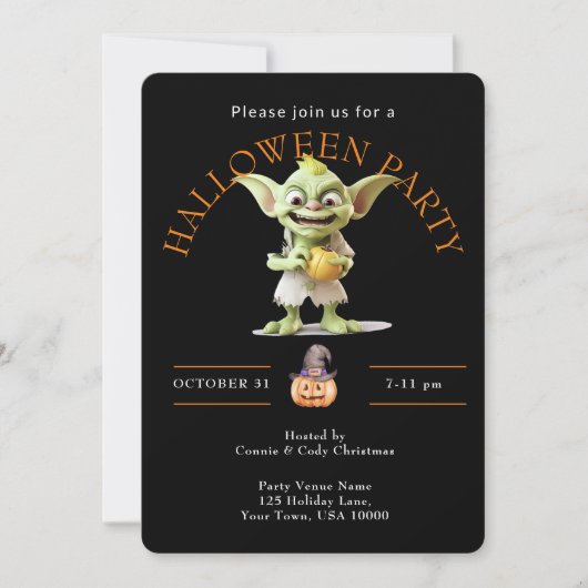 Invitation Green Goblin HALLOWEEN Party (Devant)