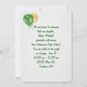 Invitation Green & Gold 2025 Graduation en vedette (Dos)