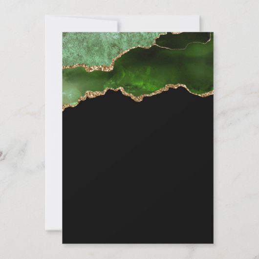 Invitation Green Gold Agate 70e fête d'anniversaire (Dos)