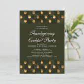 Invitation Green Gold Apple Thanksgiving Cocktail Party (Debout devant)