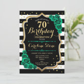 Invitation Green Gold Black Elegant 70e anniversaire (Debout devant)