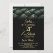 Invitation Green Gold Braid Surprise 21ème anniversaire (Devant)