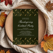 Invitation Green Gold Crop Thanksgiving Cocktail Party