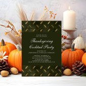 Invitation Green Gold Crop Thanksgiving Cocktail Party