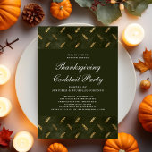 Invitation Green Gold Crop Thanksgiving Cocktail Party