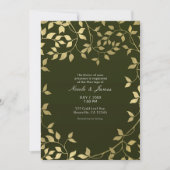 Invitation Green & Gold Faux Foil Mariage Feuille botanique (Devant)