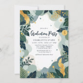 Invitation Green Gold Finance Business Photo Graduation (Devant)