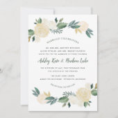 Invitation Green Gold Floral Vert Fête du mariage (Devant)