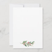 Invitation Green Gold Foliage Red Berry Croix Baptême Invitat (Dos)