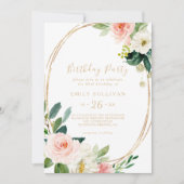 Invitation Green & Gold Geometry 60e fête d'anniversaire (Devant)