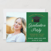 Invitation Green Gold Graduate Photo 2025 Graduation Party (Devant)