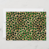 Invitation Green Gold Leopard Foil Gem Heart 21e anniversaire (Dos)