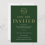 Invitation Green & Gold Logo Elegant Business Event Gala (Devant)