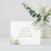 Invitation Green Gold Maid of Honor / Bridesmaid Proposition (Debout devant)