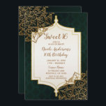Invitation Green Gold Marocain Arabian Nights Sweet 16 Party<br><div class="desc">personnaliser pour tout événement</div>