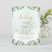 Invitation Green Gold PHOTO Mariage Inviter LeahG (Debout devant)