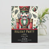 Invitation Green Gold Red Nutcracker Noël (Debout devant)