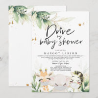 Green Gold Safari Animaux Conduite Par Baby shower