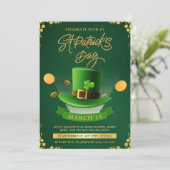Invitation Green & Gold St. Patrick's Day Celebration Party (Debout devant)