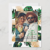 Invitation Green, Gold Tropical Hawaii Cinq-0 50e anniversair (Devant)