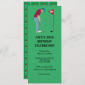 Invitation Green Golfer Putting Golf Ball Thème (Devant / Derrière)