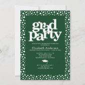 Invitation Green grad party audacieuse typographie moderne st (Devant)