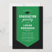 Invitation Green Graduate Stole Sash Party (Devant)