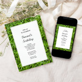 Invitation Green Grass Jardin fête d'anniversaire