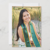 Invitation Green Hand Drawn Doodles Photo Graduation Party (Dos)