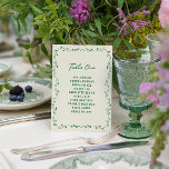 Invitation Green Hand Drawn Wedding Seating Chart Card<br><div class="desc">Celebrate in style with our quirky and whimsical,  downloadable wedding seating chart card,  customizable with the guests' names.</div>