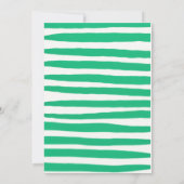 Invitation Green Hand Written Pinstripes Whimsical Wedding (Dos)