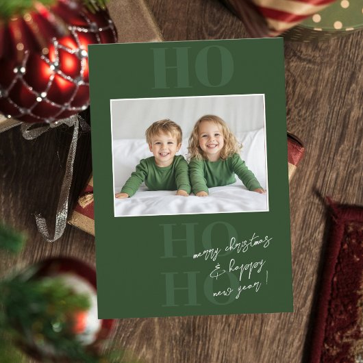 Invitation Green Ho Ho Ho et Noël photo
