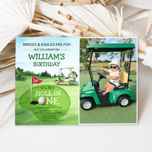 Invitation Green Hole-In-One Golf 1er Anniversaire Par-tee Ph