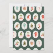 Invitation Green Holiday Festive moderne fête de Noël (Dos)