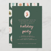 Invitation Green Holiday Festive moderne fête de Noël (Devant / Derrière)