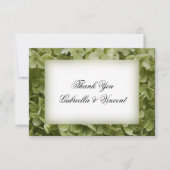 Invitation Green Hydrangea Flower Mariage Merci Notes (Devant)