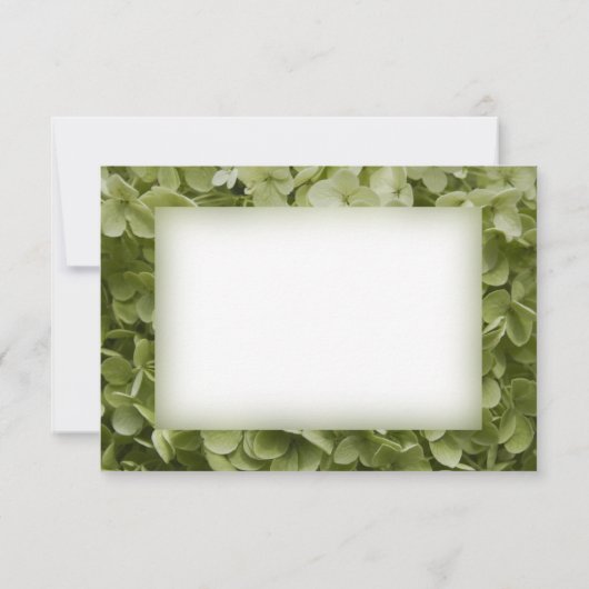 Invitation Green Hydrangea Flower Mariage Merci Notes (Dos)