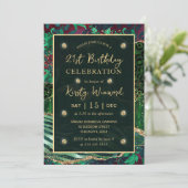 Invitation Green Jungle Safari Parties scintillant Agate 21e  (Debout devant)