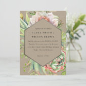 INVITATION GREEN KRAFT DESERT SUCCULENT CACTI FOLIAGE MARIAGE (Debout devant)
