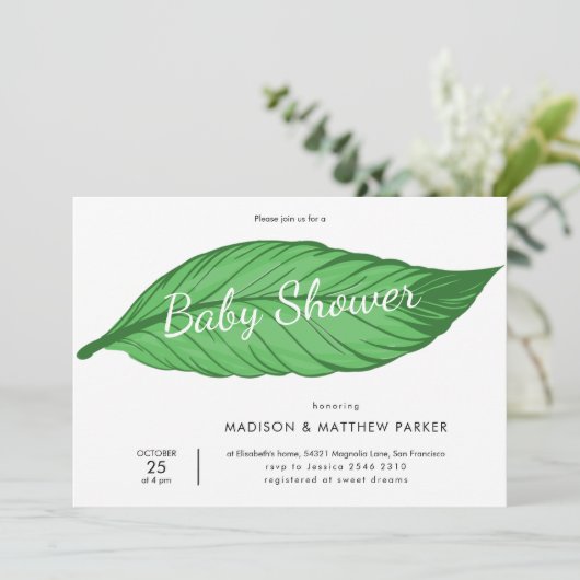 Invitation Green leaf (Debout devant)