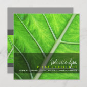 Invitation Green Leaf Nature Holistic Spa Photo Party Invitat (Devant / Derrière)