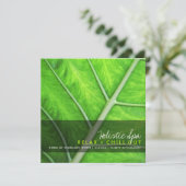 Invitation Green Leaf Nature Holistic Spa Photo Party Invitat (Debout devant)