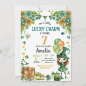 Invitation Green Little Leprechaun Girl St. Patricks Annivers (Devant)