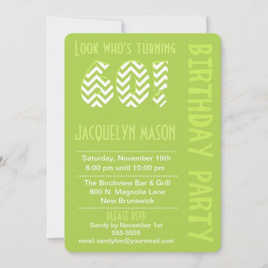 Invitation Green Look qui fête ses 60 ans (Devant)