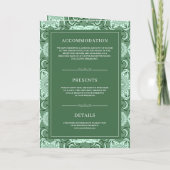 Invitation Green Mandala QR Code Mariage indien (Dos)